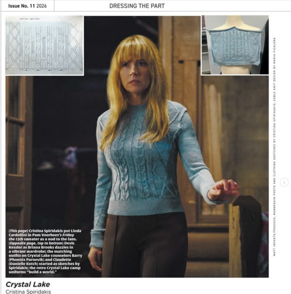 First Look: Linda Cardellini Wears Pamela Voorhees' Blue Sweater
